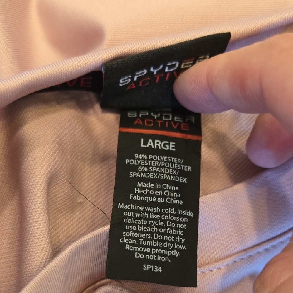 Spyder Activewear Dusty Rose Top, Size L, Reflective Details, VGUC - Picture 8 of 8